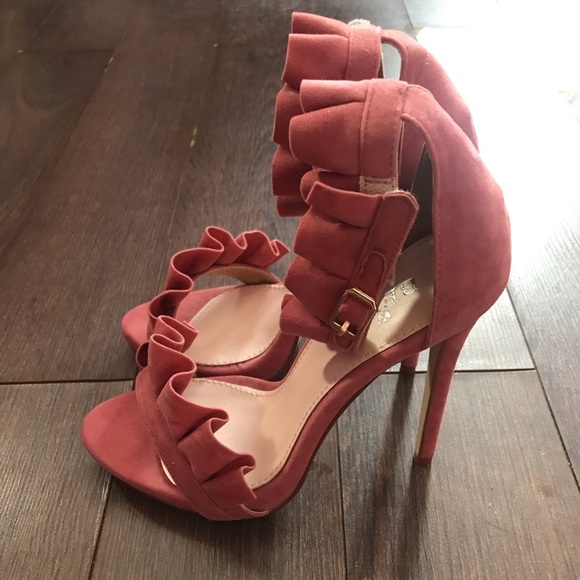 Bebo Frilly Velvet Stilettos Never Worn - Picture 6 of 9